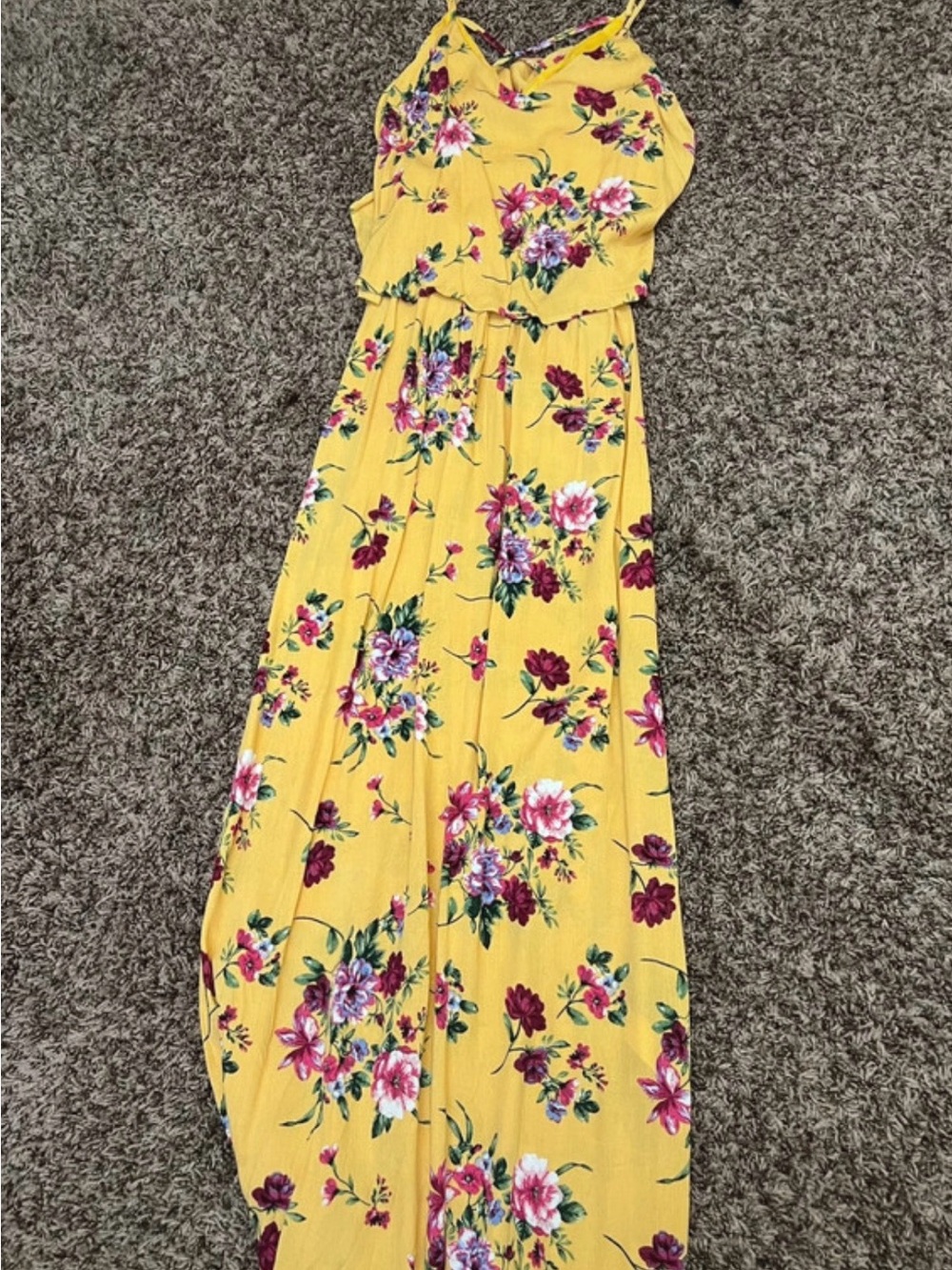 Ambiance Yellow Floral Maxi Dress